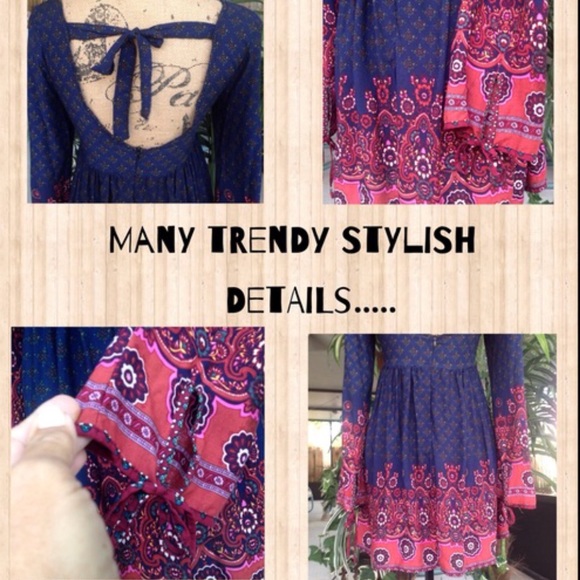 💖LAST ONE-NAVY SZ. S TUNIC BOHO DRESS🆕BOUTIQUE - Picture 6 of 6